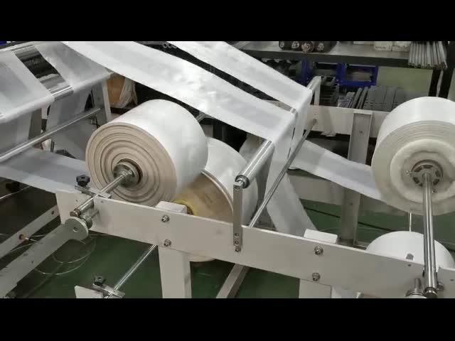 Four line cold cutting bag making machine video