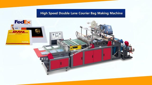 Double tape courier bag making machine